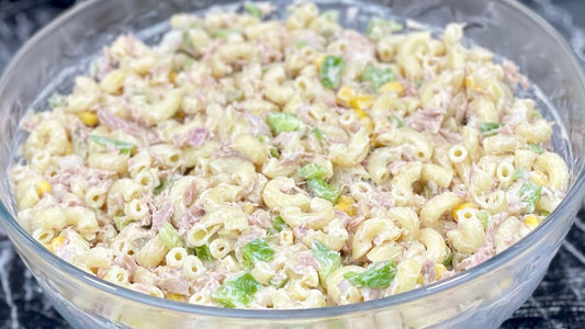 Salade de macaroni au thon et aux oeufs - Menu garderie